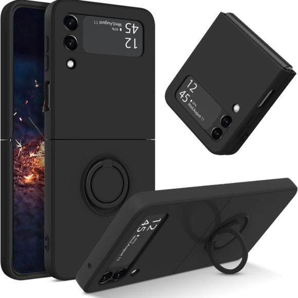 Other - Samsung Galaxy‎ Z Flip 3 Silicone Case with Ring Kickstand - Slim, Shockproof